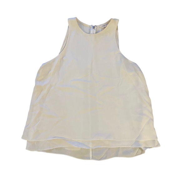 Rebecca Taylor Tops - Women 4 Rebecca Taylor Sleeveless 100% Silk White Cream Blouse Top Layered